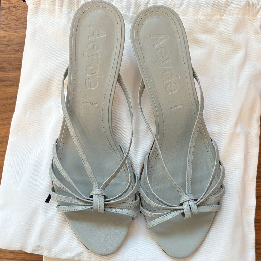 Aeyde Light neutral misty “napa” color  Abby heels - Picture 3 of 5